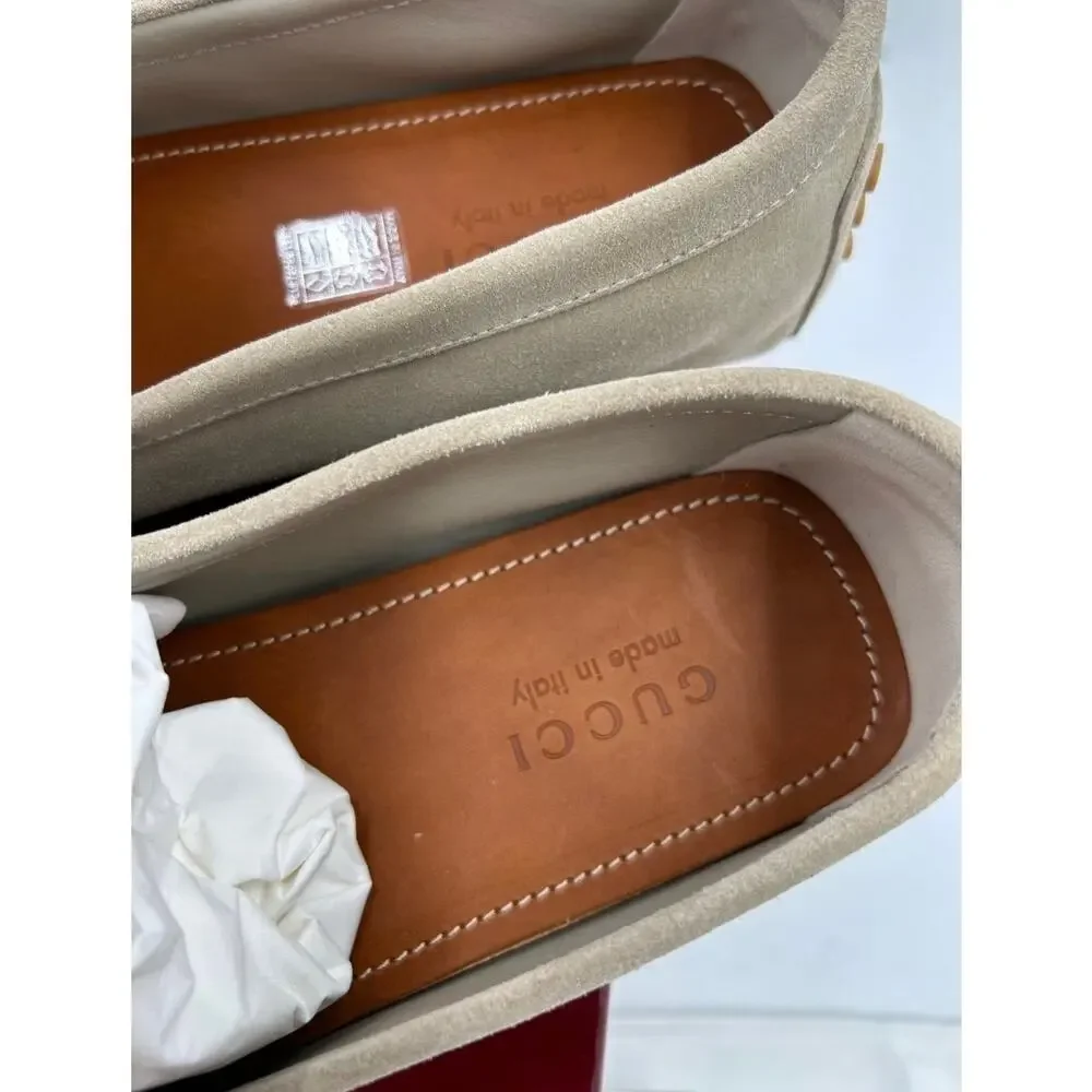 Men's Gucci, GG embossed suede driver loafers size 11 fits 11.5 US made in Italy